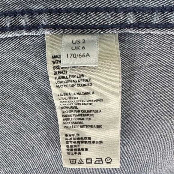 FREE PEOPLE Denim Mini Skirt Faded Indigo Size 2 - Picture 9 of 11